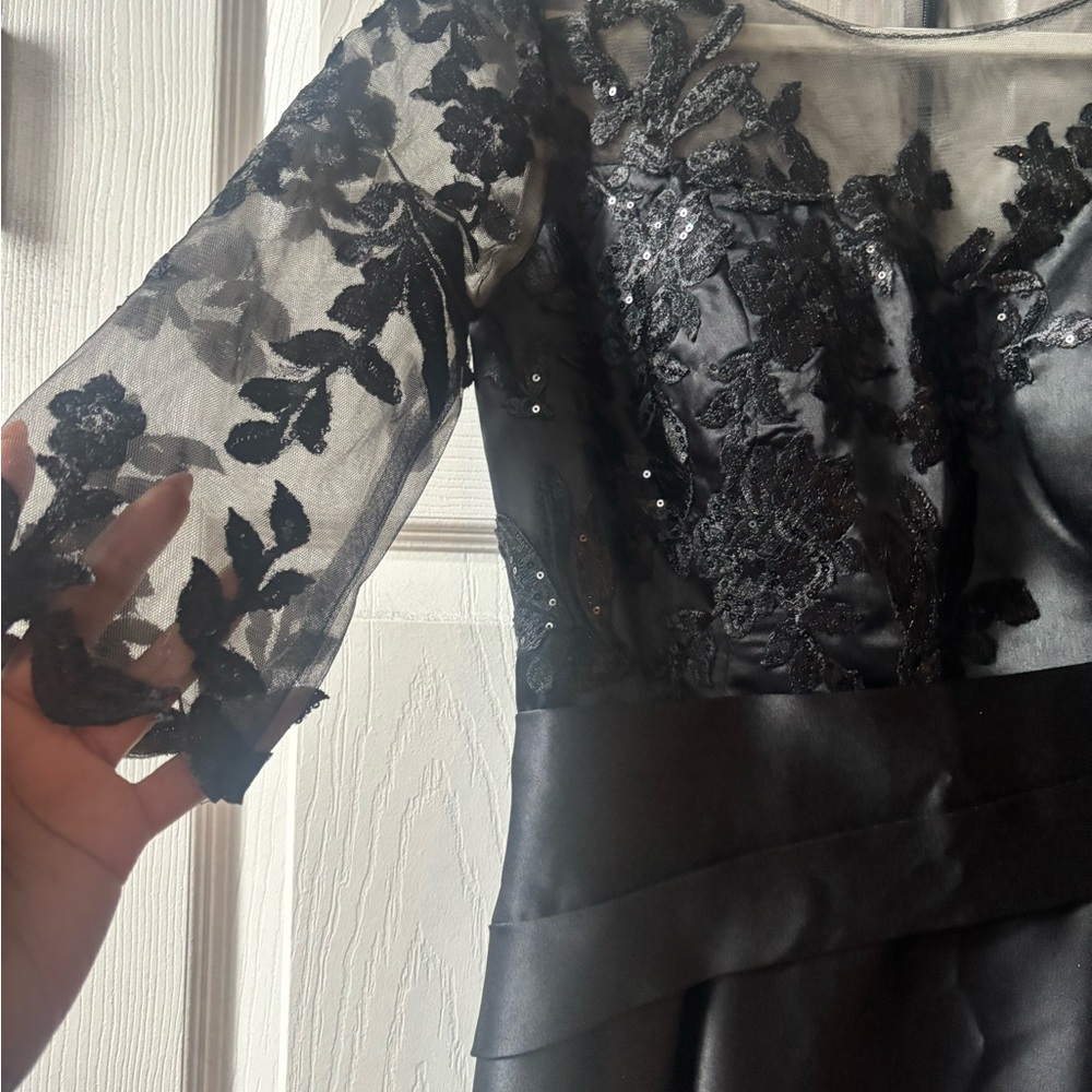 NWOT Elegant Black Lace Evening Dress